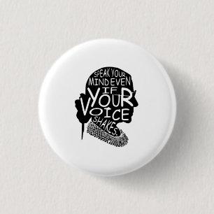 Macaron Rond 2,50 Cm Ruth Bader Parle De Ton Esprit Même Si Ta Voix Ti