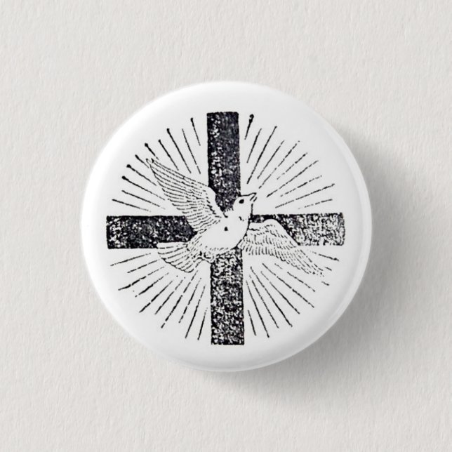 Macaron Rond 2,50 Cm Saint-Esprit 1" bouton (Devant)