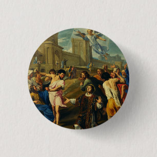 Macaron Rond 2,50 Cm Saint Étienne le Protomartyr Iconographie d'art fi