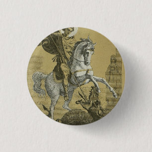 Macaron Rond 2,50 Cm Saint George – Premium "Sunburst Gold" Art