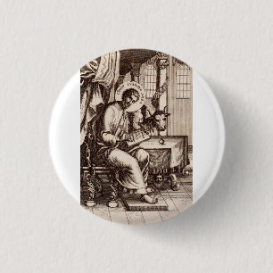 Macaron Rond 2,50 Cm Saint Luc l'Évangéliste et Apôtre