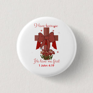 Macaron Rond 2,50 Cm Saint Valentin chrétien Coquette croix verset bibl