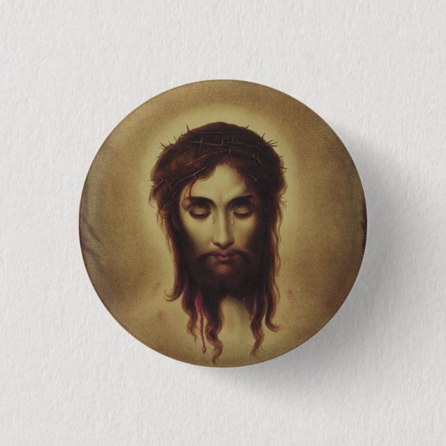 Macaron Rond 2,50 Cm Saint visage de Jésus-Christ (Devant)