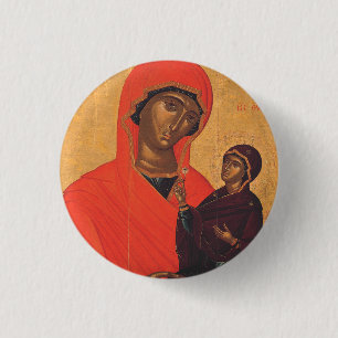 Macaron Rond 2,50 Cm Sainte Anne avec la Vierge Marie