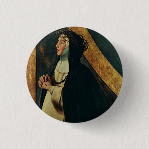 Macaron Rond 2,50 Cm Sainte Catherine de Sienne par Juan Bautista Maino