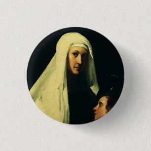 Macaron Rond 2,50 Cm Sainte Françoise de Rome Ange Gardien Beaux-Arts