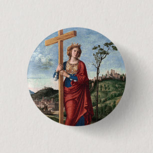 Macaron Rond 2,50 Cm Sainte Hélène avec la Vraie Croix Art sacré