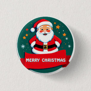 Macaron Rond 2,50 Cm Salutations Joyeuses du Père Noël