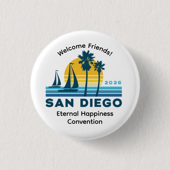 Macaron Rond 2,50 Cm San Diego 2026 International Convention Pin (Devant)