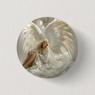 Macaron Rond 2,50 Cm Sanctum des Ailes - Angel dans les Halls de Lumièr
