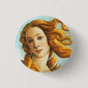 Macaron Rond 2,50 Cm Sandro Botticelli La naissance de Vénus Visage Dét