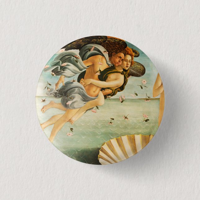 Macaron Rond 2,50 Cm Sandro Botticelli Naissance de Vénus Zephyrus, Chl (Devant)