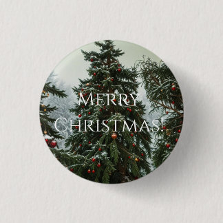 Macaron Rond 2,50 Cm Sapins de Noël décorés de guirlandes 