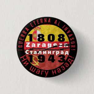 Macaron Rond 2,50 Cm Saragosse, le bouton espagnol Stalingrad