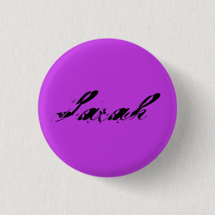 Macaron Rond 2,50 Cm Sarah de police cursive affligée par noir orphelin