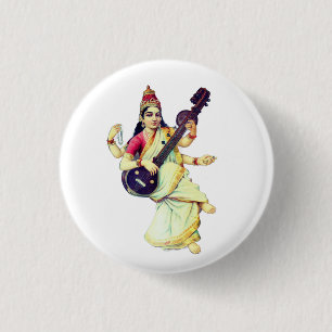 Macaron Rond 2,50 Cm Saraswati, déesse hindoue