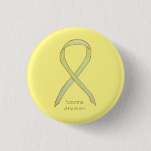 Macaron Rond 2,50 Cm Sarcoma Yellow Awareness Ruban Personnalisé Pin