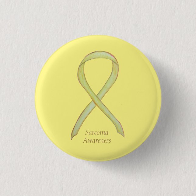 Macaron Rond 2,50 Cm Sarcoma Yellow Awareness Ruban Personnalisé Pin (Devant)