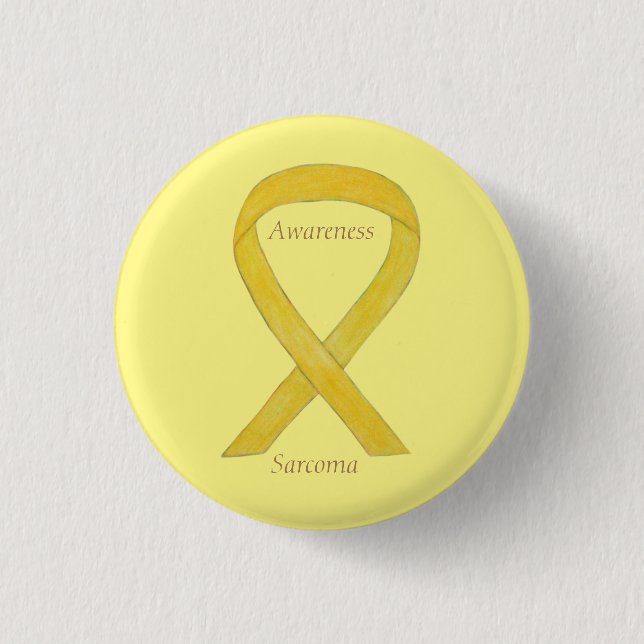 Macaron Rond 2,50 Cm Sarcoma Yellow Awareness Ruban Personnalisé Pin (Devant)