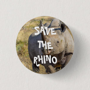MACARON ROND 2,50 CM SAUVEGARDER LE RHINO