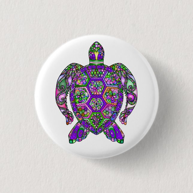 Macaron Rond 2,50 Cm Sauvez les tortues marines (Devant)