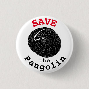 Macaron Rond 2,50 Cm Sauvez Pangolin Espèces en voie de disparition Ani