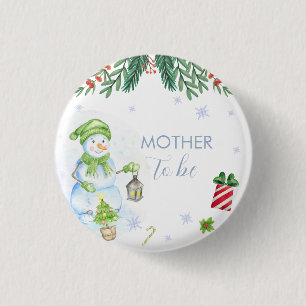 Macaron Rond 2,50 Cm Savoir-faire Fleurie Bonhomme de Neige Maman en Ro