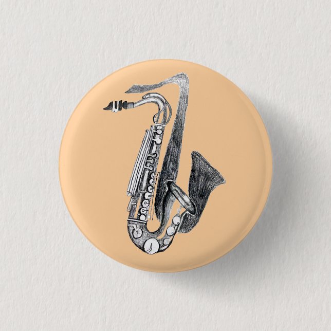 Macaron Rond 2,50 Cm saxophone (Devant)