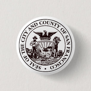 Macaron Rond 2,50 Cm Sceau de San Francisco, Californie
