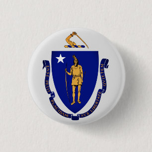 Macaron Rond 2,50 Cm Sceau d'État du Massachusetts
