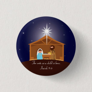 Macaron Rond 2,50 Cm Scène de la Nativité