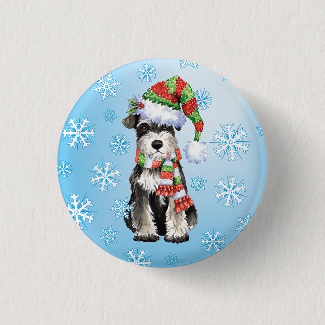 Macaron Rond 2,50 Cm Schnauzer miniature heureux de Howlidays (Devant)