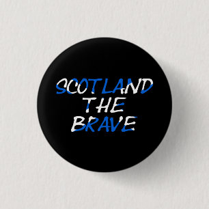 Macaron Rond 2,50 Cm Scotland The Brave on Scottish Flag pbcn
