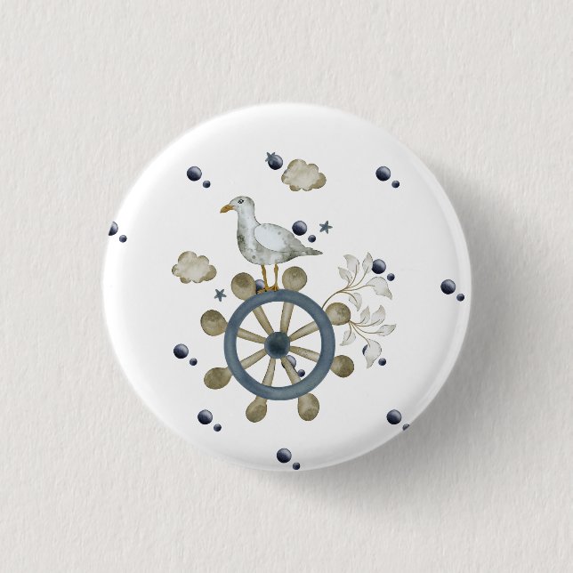Macaron Rond 2,50 Cm Seagull Frappe Un Voyage (Devant)