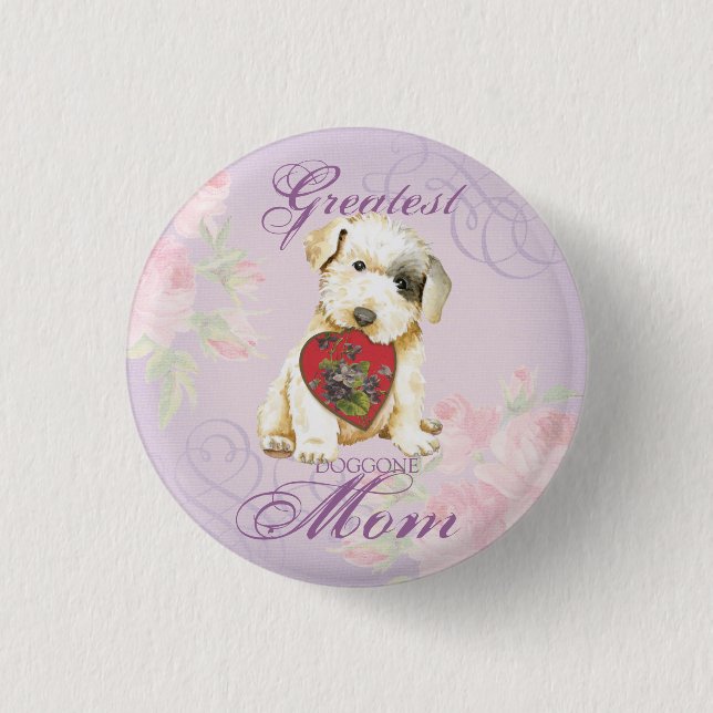 Macaron Rond 2,50 Cm Sealyham Terrier Coeur Maman Pinback Button (Devant)