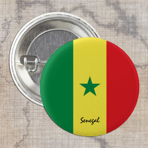 Macaron Rond 2,50 Cm Sénégal bouton, Sénégal patriotique Sénégal Drapea