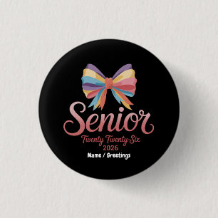 Macaron Rond 2,50 Cm Senior 2026 Jote Rainbow Bow Graduation Coquette