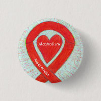 Sensibilisation à l'alcoolisme Ruban du coeur roug