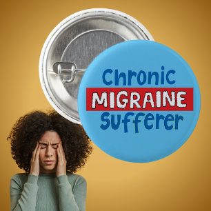 Macaron Rond 2,50 Cm Sensibilisation à l'insigne de pin migraine chroni