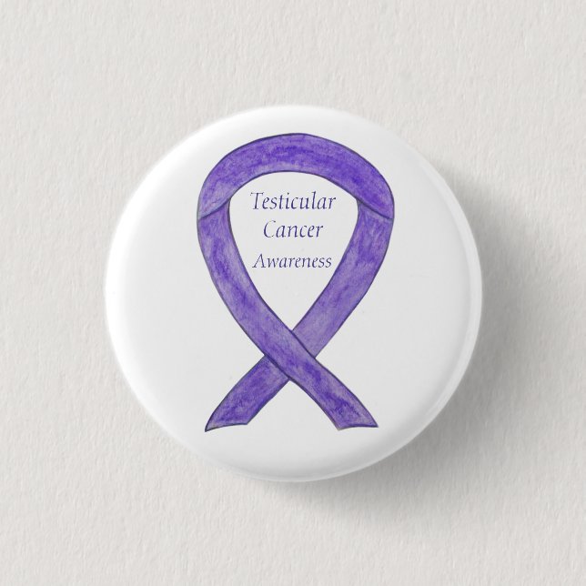 Macaron Rond 2,50 Cm Sensibilisation à l'orchidée cancéreuse testiculai (Devant)