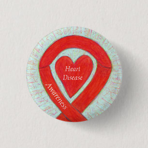 Macaron Rond 2,50 Cm Sensibilisation aux maladies cardiaques Épingle 