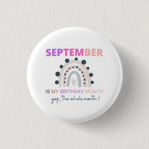 Macaron Rond 2,50 Cm Septembre Est Mon Anniversaire Mois, 2021 arc-en-c