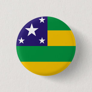 Macaron Rond 2,50 Cm Sergipe, bouton brésilien de drapeau d'état