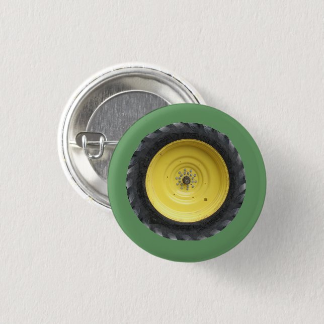 Macaron Rond 2,50 Cm Série de roues tracteurs agricoles (Devant & derrière)