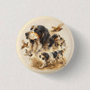 Macaron Rond 2,50 Cm Setter anglais , Art de la chasse 