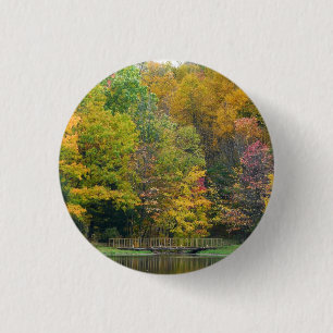 Macaron Rond 2,50 Cm Seven Springs Fall Bridge II Autumn Paysage