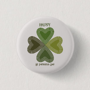 Macaron Rond 2,50 Cm Shamrock celte irlandais rétro St Patrick's Day