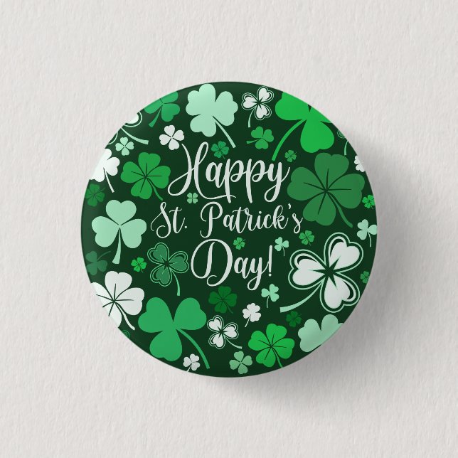 Macaron Rond 2,50 Cm Shamrock St Patrick's (Devant)