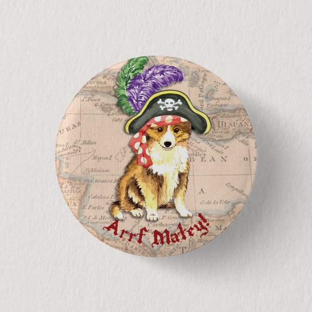 Macaron Rond 2,50 Cm Sheltie Pirate (Devant)