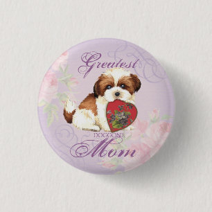 Macaron Rond 2,50 Cm Shih Tzu Heart Mom